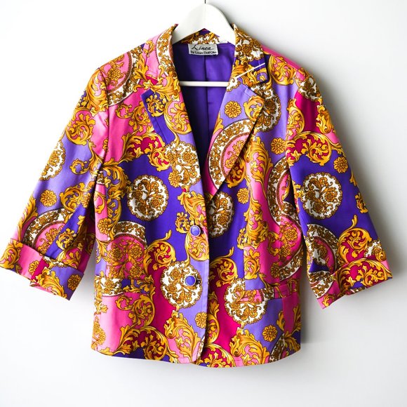 LINEA BY LOUIS DELL 'OLIO Purple and Pink 2 Piece Suit - Size Large - Picture 4 of 14